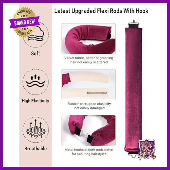 Heatless Overnight Hair Curlers Set with Satin Scarf No Damage main image 4